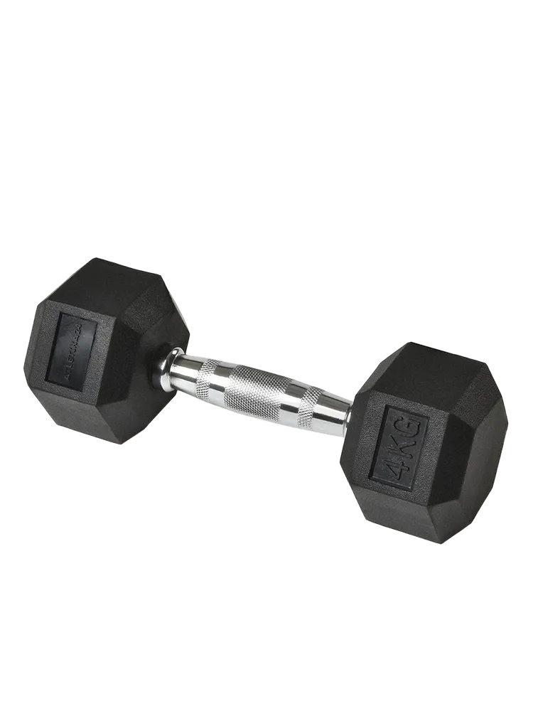 Гантель гексагональная обрезиненная ST