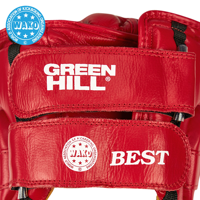 Кикбоксерский шлем BEST WAKO Approved Green Hill HGB-4016w