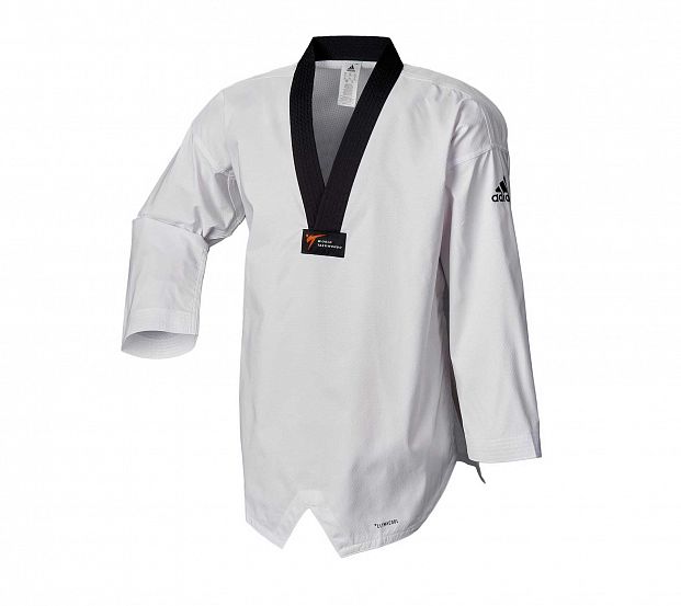Добок для тхэквондо WT Adi-Fighter Eco белый с черным воротником adiTC03E
