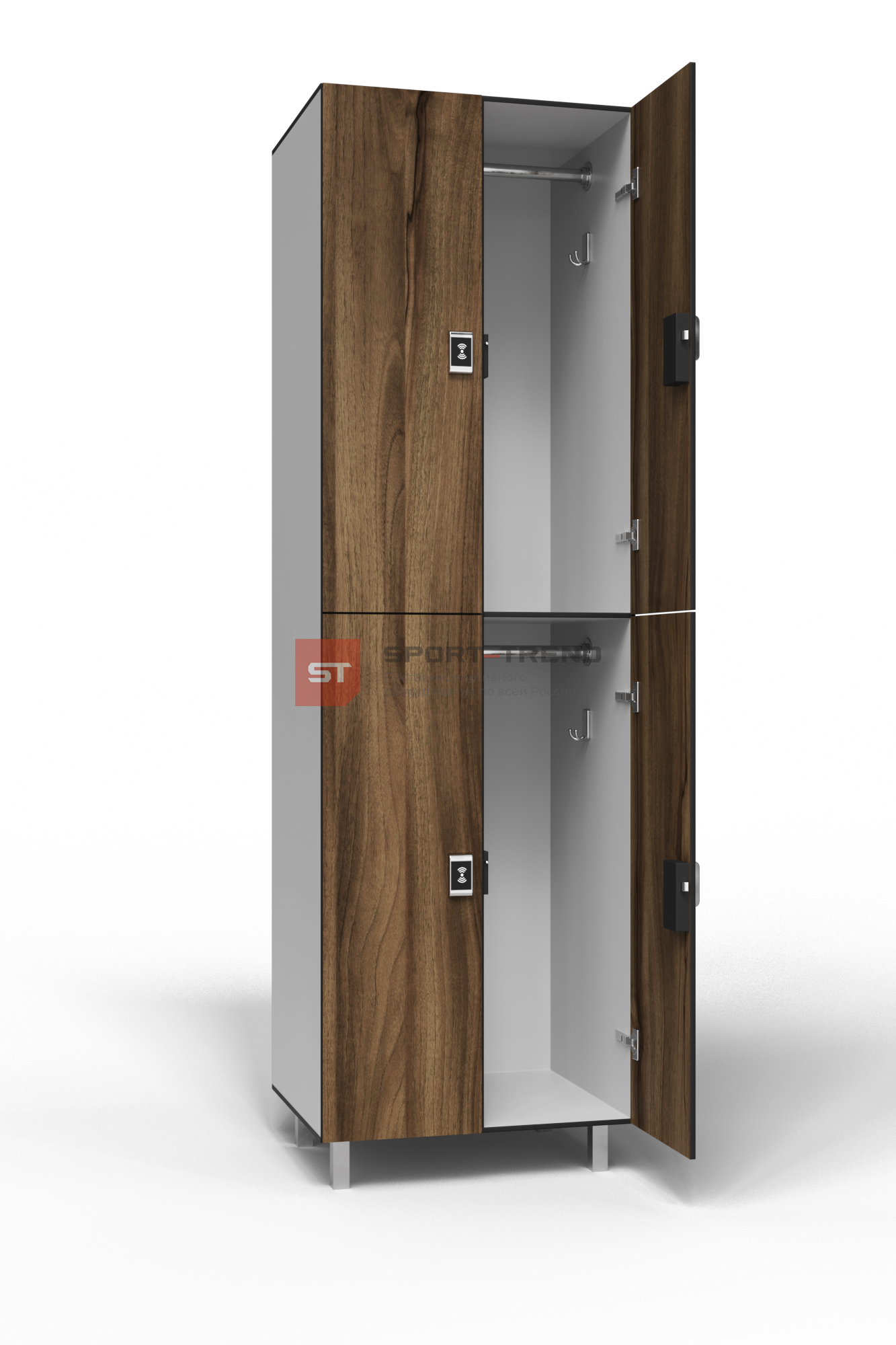 Сдвоенный шкаф для раздевалки 4 секции