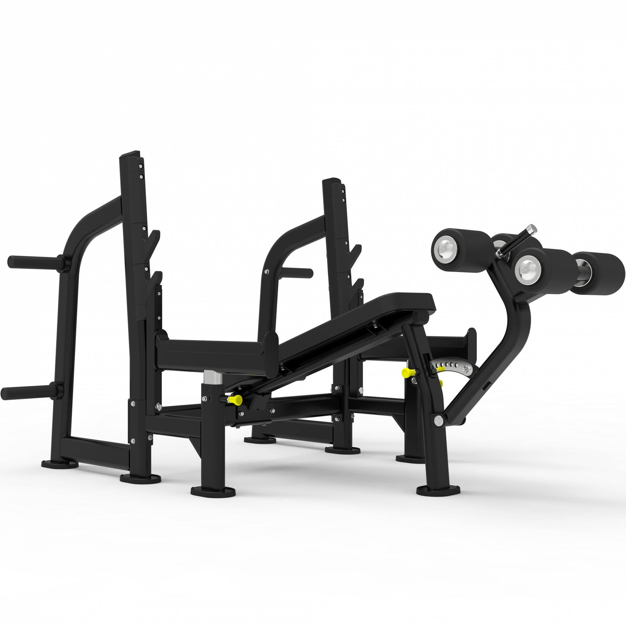 Impulse ITF8204+ITF8202OPT олимпийская скамья с отрицательным наклоном для жима со страховочными упорами