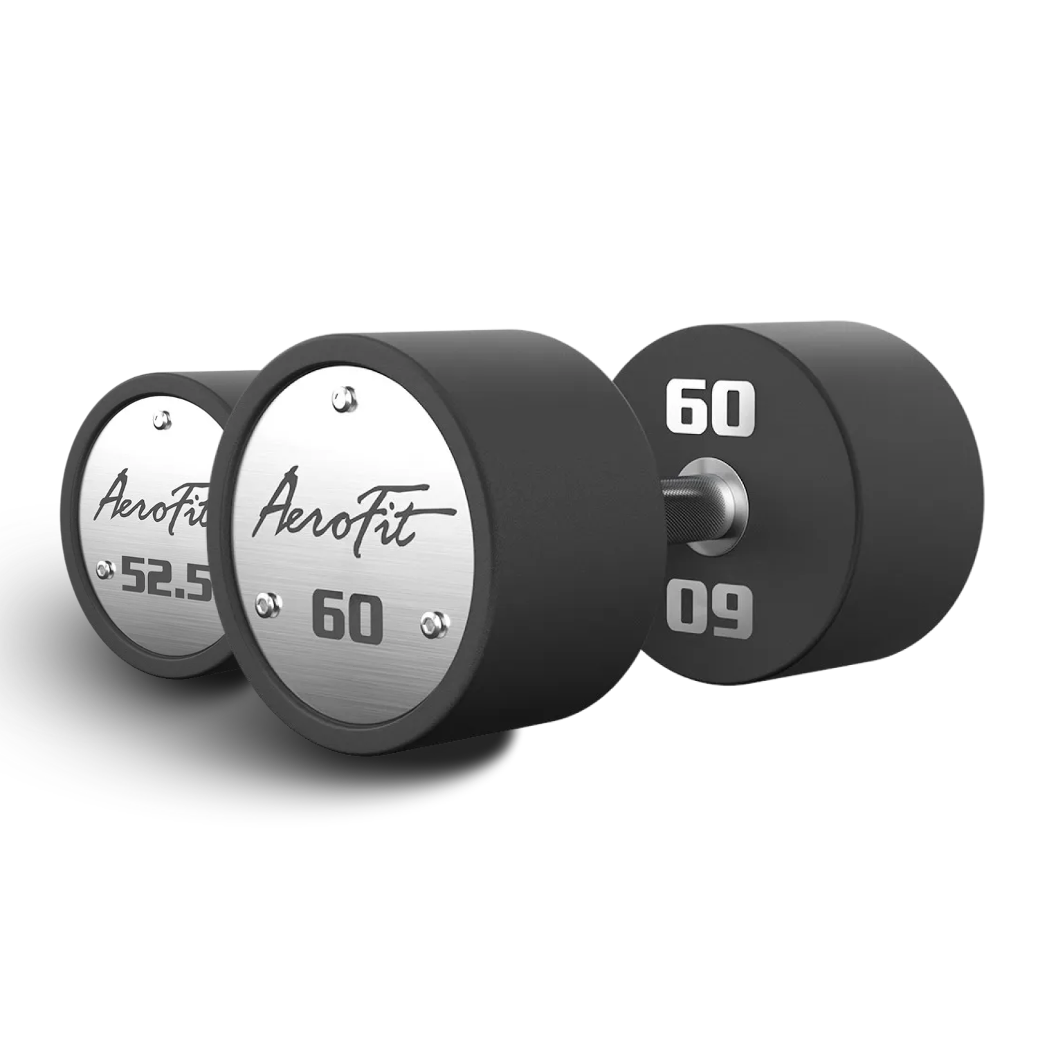 Набор полиуретановых гантелей AeroFit AFPUDB52.5-60 52,5-60 кг, 4 пары, шаг 2,5 кг