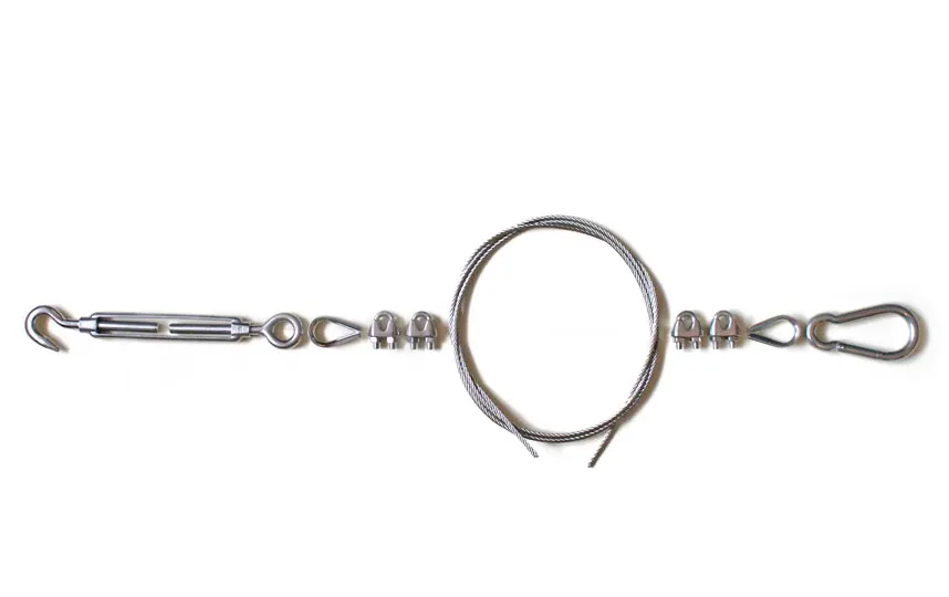 Крепление на тросе с талрепом и карабином, 51 м