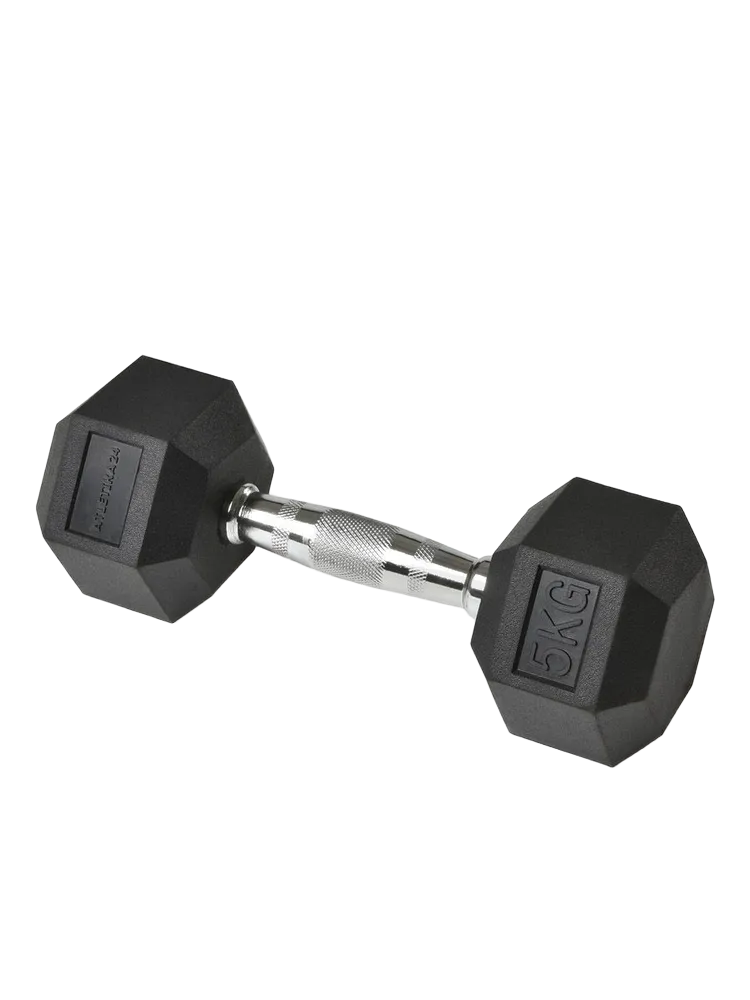 Гантель гексагональная обрезиненная ST