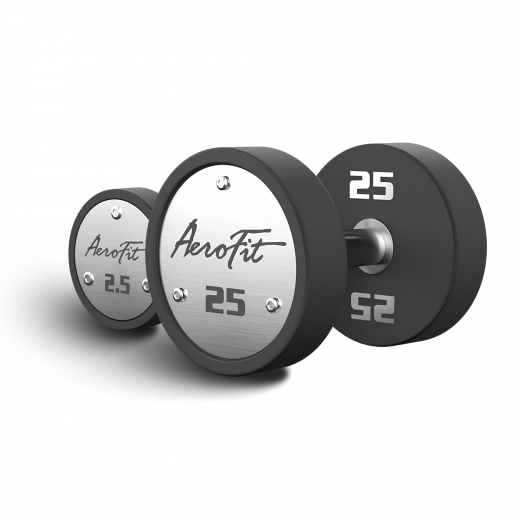 Набор полиуретановых гантелей AeroFit AFPUDB2.5-25 2,5-25 кг, 10 пар, шаг 2,5 кг