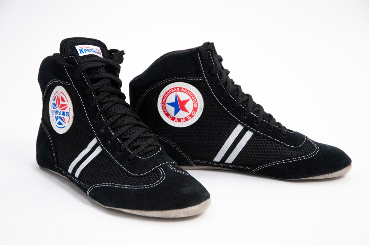 Борцовки "Атака" чёрные\белые