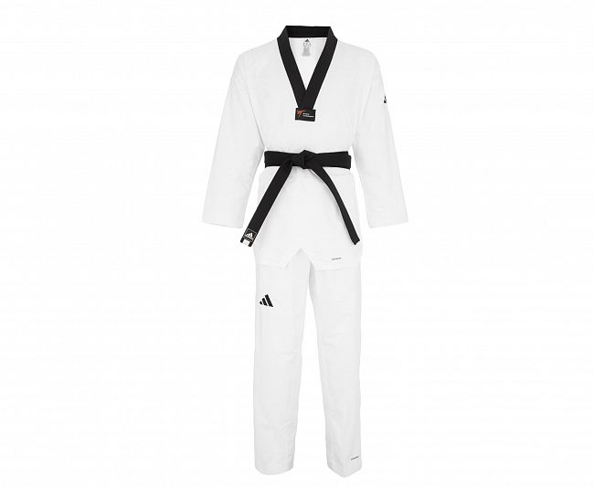 Добок для тхэквондо WT Adi-Fighter Eco белый с черным воротником adiTC03E