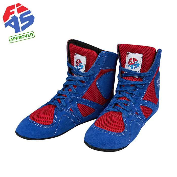 Борцовки Самбо Триумф FIAS Approved сине-красные Green Hill WS-3040