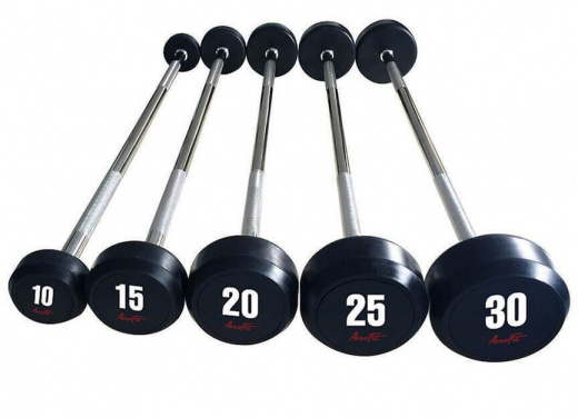 Набор прямых обрезиненных штанг Aerofit AFB10-30