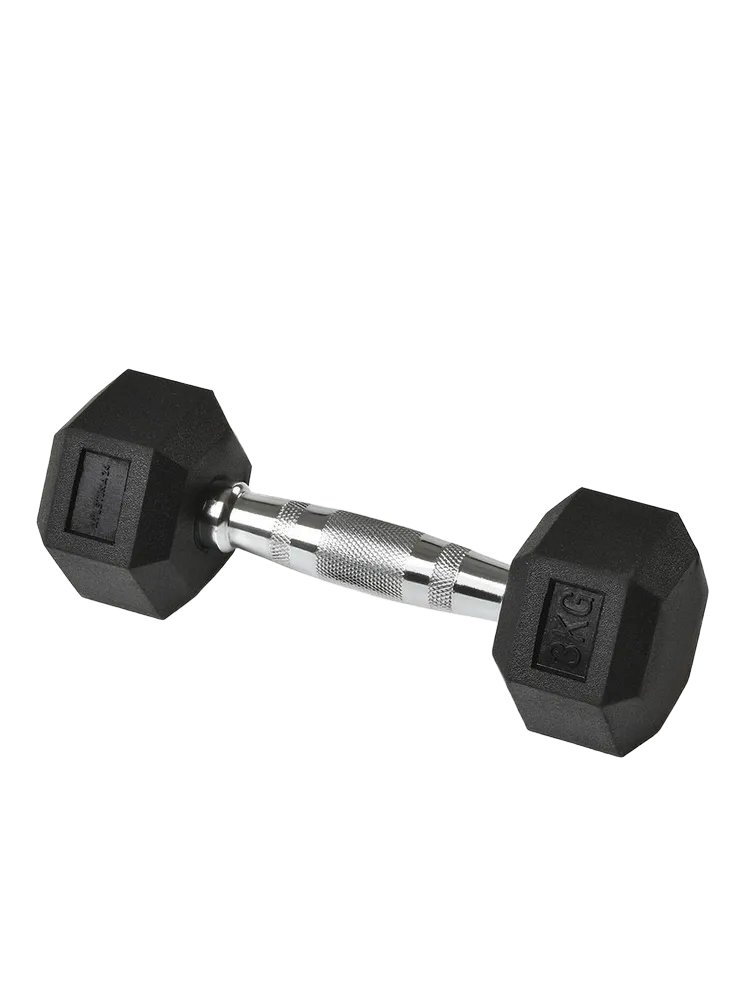 Гантель гексагональная обрезиненная ST