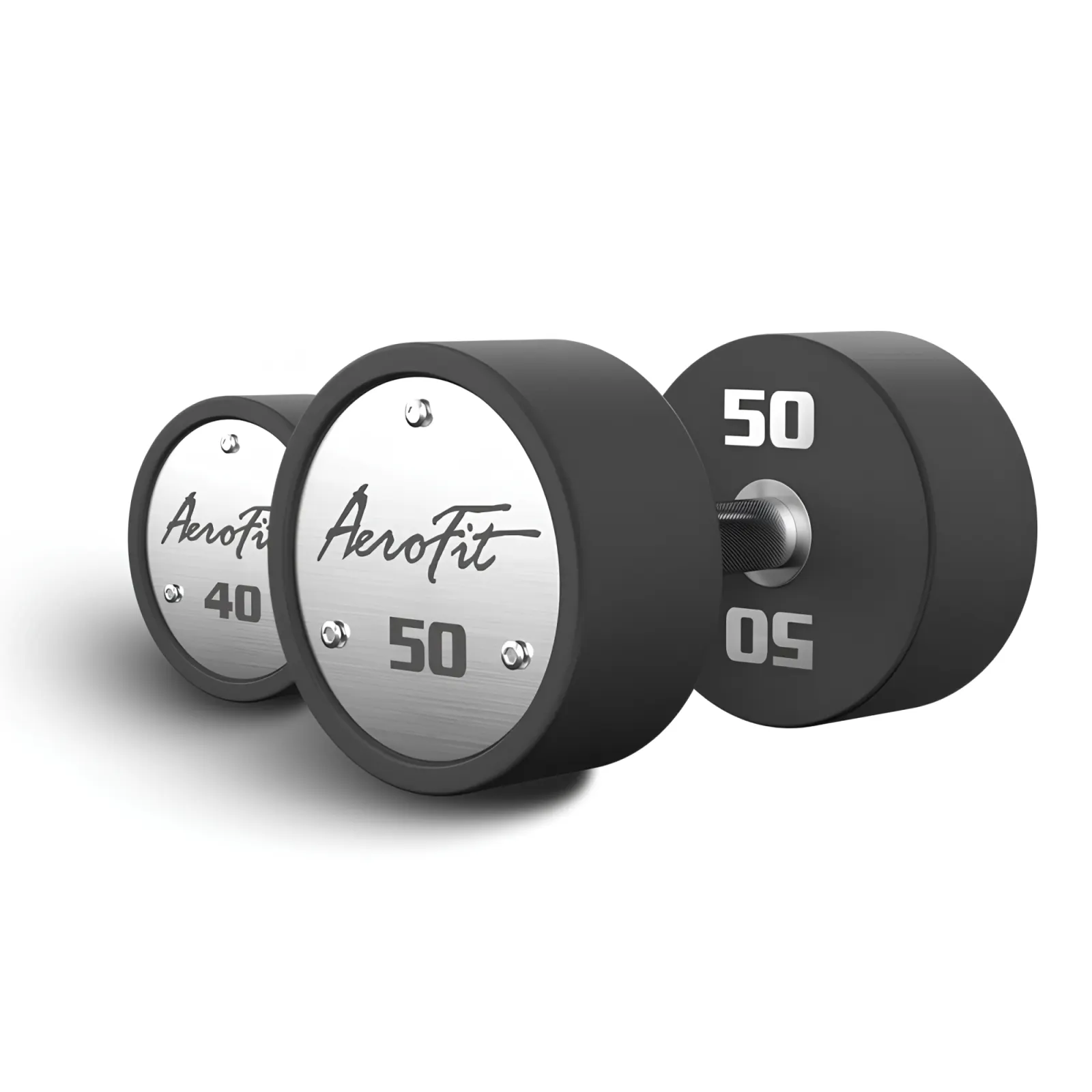 Купить Набор полиуретановых гантелей AeroFit AFPUDB40-50 40-50 кг, 5 пар, шаг 2,5 кг по цене от 377 400 руб.